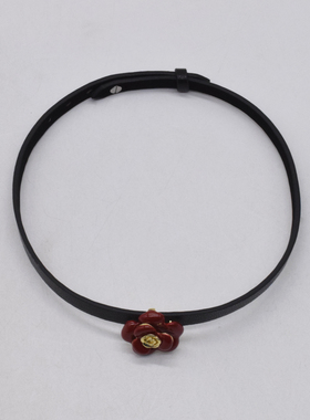 皮质女式玫瑰花锁骨链