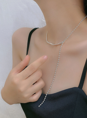 金属串珠流苏女简约锁骨链颈链