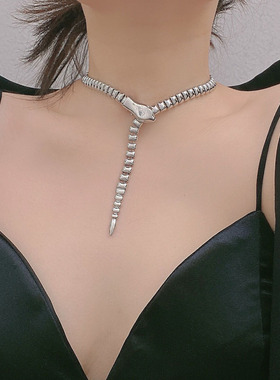 金属流苏女长蛇形项链
