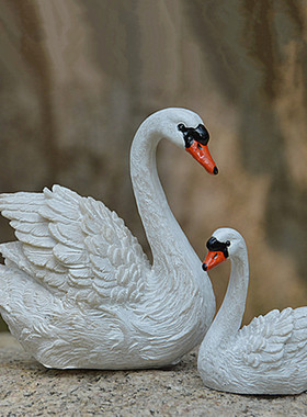 天鹅动物装饰品摆件鱼缸造景
