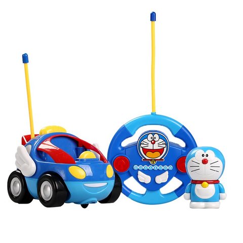 哆啦A梦卡通遥控车儿童机器猫音乐灯光电动玩具宝宝男女礼物