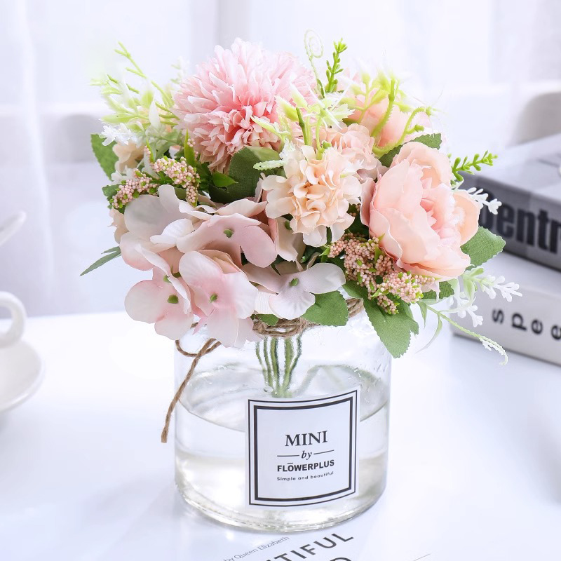 北欧ins仿真花绣球玫瑰花假花客厅餐桌摆件清新插花家居装饰干花