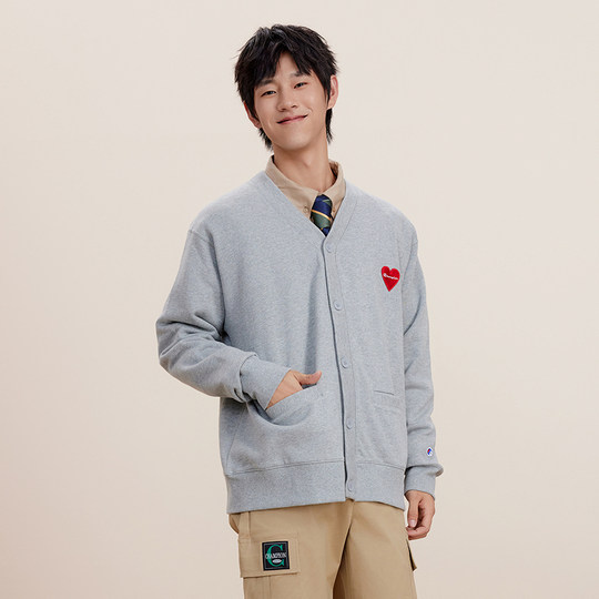 Champion-Sweatshirt-Cardigan mit Love-Logo