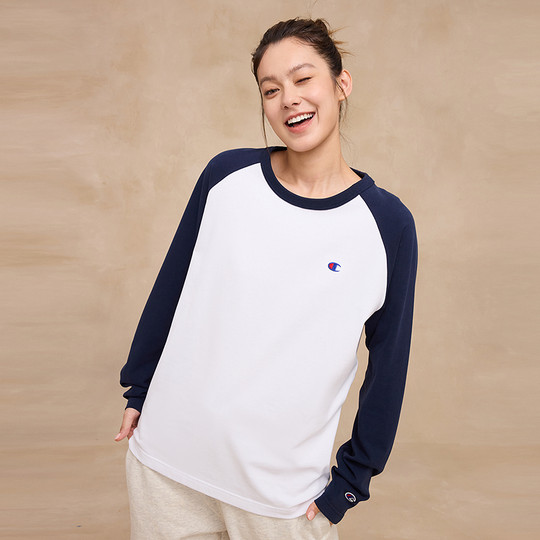 Champion couple raglan sleeve long sleeve T-shirt