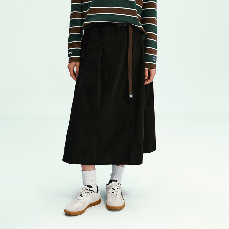 Champion冠军半身裙2026春季新款休闲工装风长裙美拉德咖色日杂感