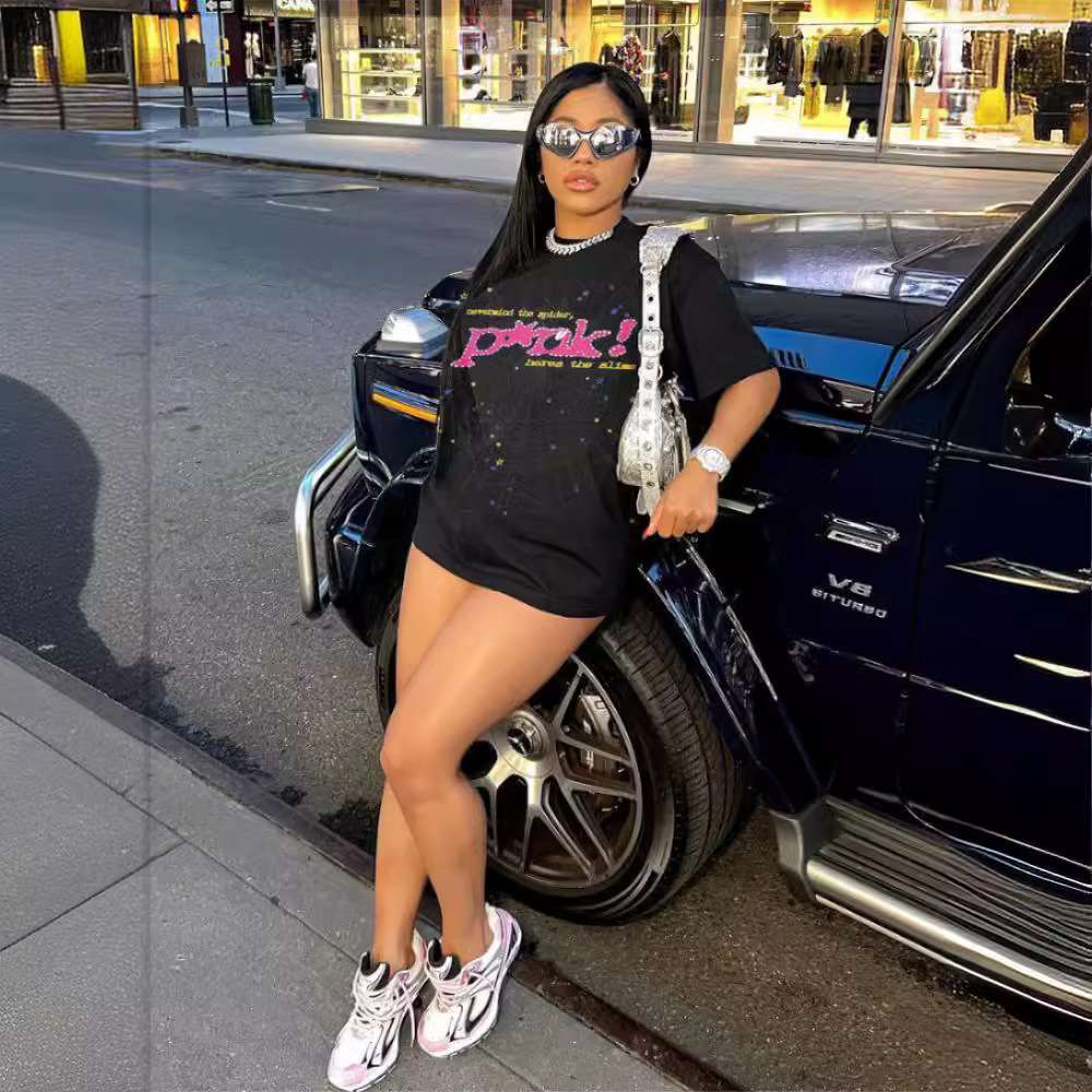 Sp5der 555555蛛网印花宽松休闲小众潮牌男女情侣纯棉街头潮牌T恤 - 图2