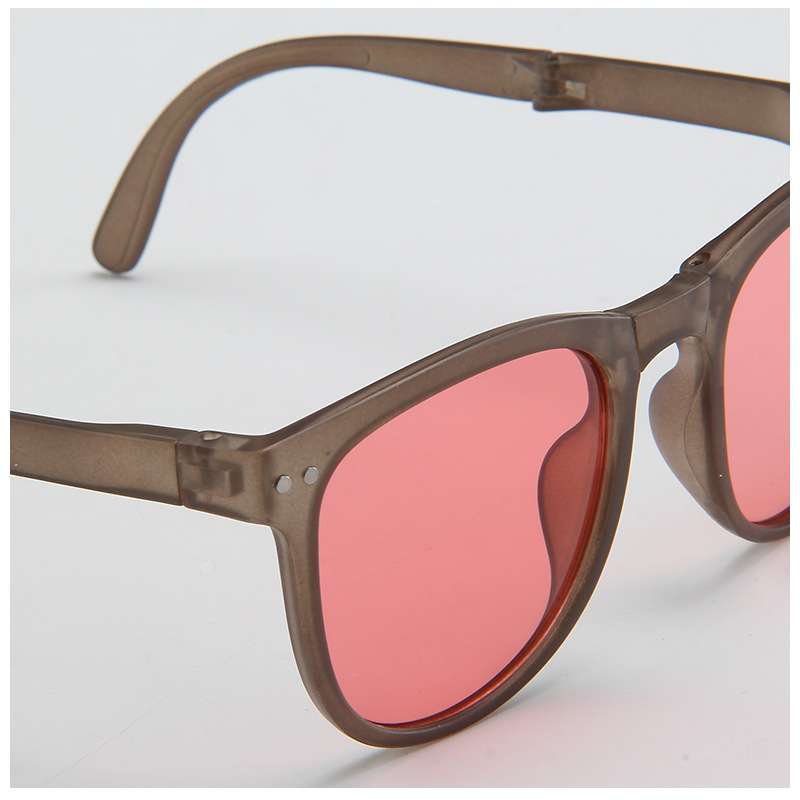 折叠儿童方框米钉墨镜宝宝时尚可爱眼镜男女童个性防晒太阳眼镜潮 - 图1