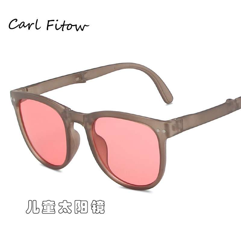 折叠儿童方框米钉墨镜宝宝时尚可爱眼镜男女童个性防晒太阳眼镜潮 - 图3