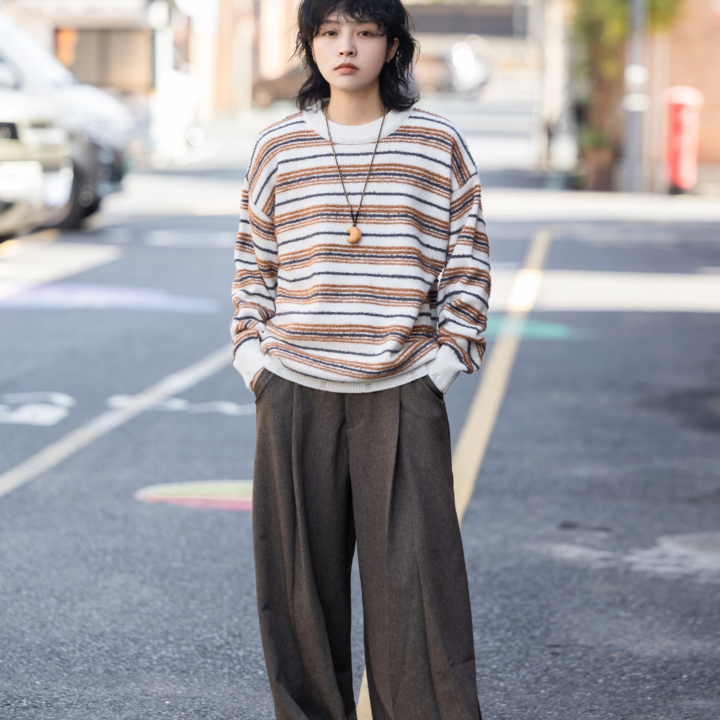 弎狸TIP 美式复古拖地休闲裤男女老钱风宽松直筒休闲阔腿情侣长裤,淘宝优惠券,粉丝福利购,淘宝优惠卷