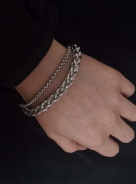 钛钢手链男士潮ins2024新款潮