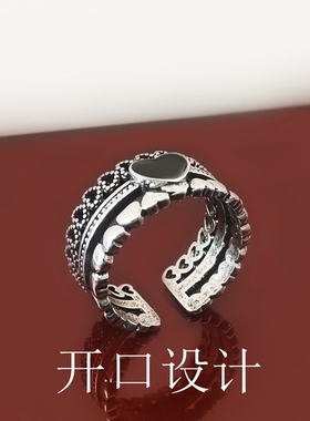 开口戒指指环男戒指钛钢复古女