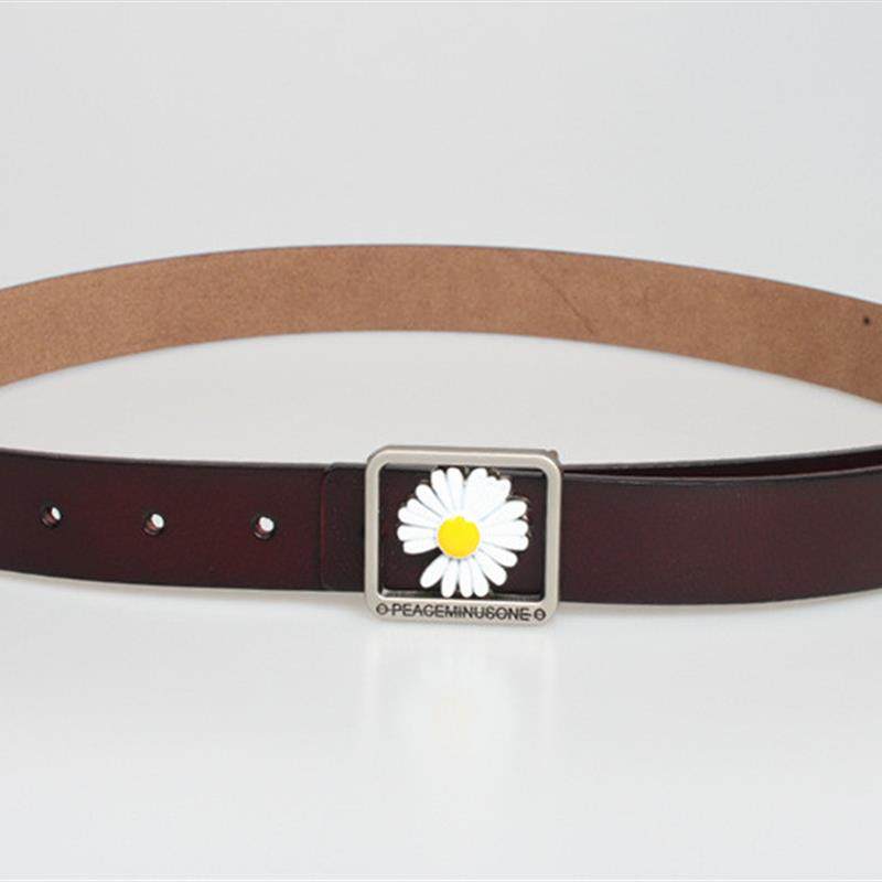 小雏菊腰带女牛仔裤百搭时尚牛皮裤带权志龙同款速卖通真皮皮带,淘宝优惠券,粉丝福利购,淘宝优惠卷