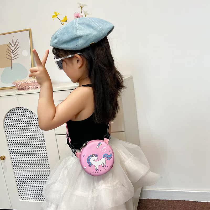 2023新款儿童零钱包洋气女童单肩斜挎包韩版独角兽卡通宝宝小圆包,淘宝优惠券,粉丝福利购,淘宝优惠卷