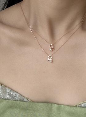 ecouter珍珠吊坠18K金