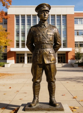 玻璃钢仿铜军人雕塑定制革命战士抗战人物铜雕户外红色景区摆件