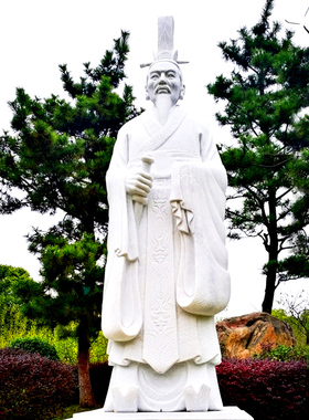 孙叔敖石雕定制汉白玉历史名人人物雕塑学校广场景区公园石雕塑像