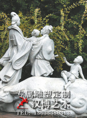 室内玻璃钢仿铜人物雕塑定制