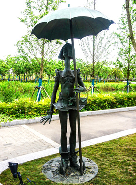 玻璃钢铸铜不锈钢抽象人物雕塑