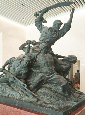 玻璃钢铸铜战斗英雄人物雕塑