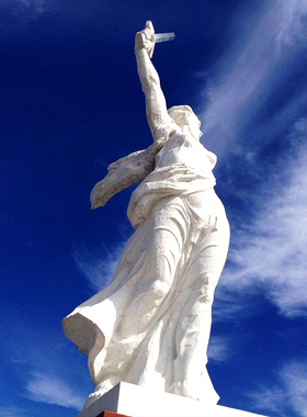 汉白玉石雕舞剑练剑人物雕塑