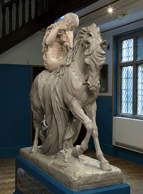 玻璃钢铸铜石材骑马女人欧式摆件