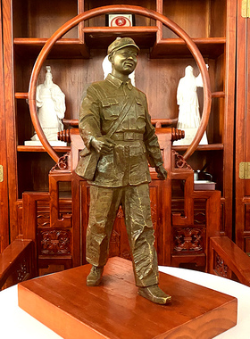 玻璃钢铸铜英雄模范雷锋雕塑