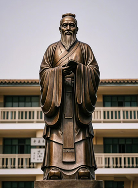 铸铜古代名人孔子老子雕塑定制