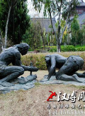 人物玻璃钢景观铜雕塑