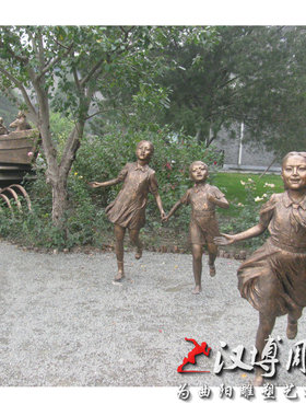 玻璃钢小孩子校园人物雕塑可定制