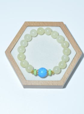 「立春」24节气系列原创天然黄玉玛瑙绿松石配珠定制手串手链女