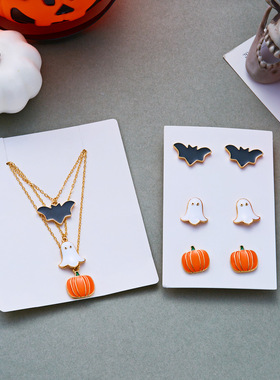 Halloween pumpkin ghost necklace for girls party accessories