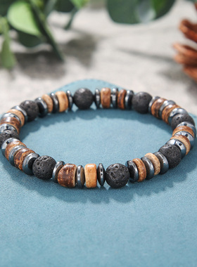 Cross-border fashionable wooden bead elastic bracelet潮手链
