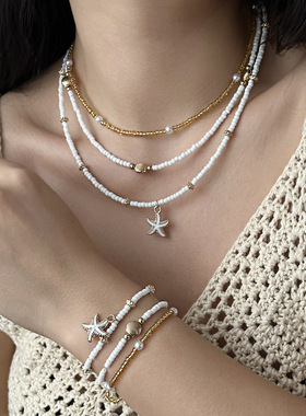 Cross-border Beach Pearl Shell Necklace Bracelet for Women女