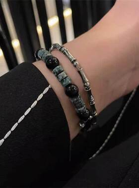 Hip hop niche design bracelet men's jewelry跨境男士休闲手链