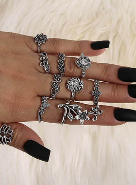 Bohemian Rose Lotus Joint Ring - Women's New Style欧美戒指女