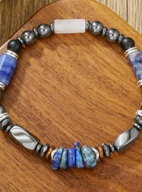 Black shell round bracelet for men's jewelry跨境男生潮流手链