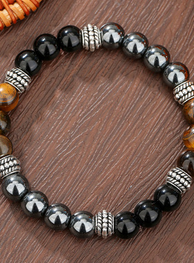 Cross-border trendy men elastic bracelet jewelry跨境休闲手链