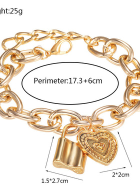 New cross-border alloy lock heart-shaped pendant bracelet女