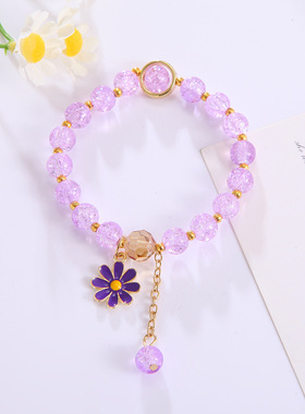 Flower bracelet, handcrafted crystal bracelet couple jewelry