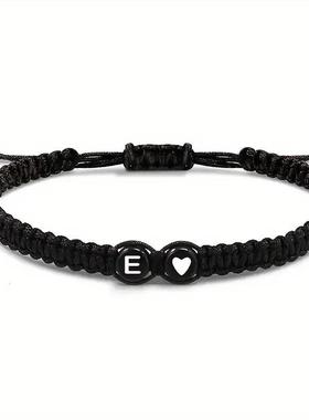 New heart-shaped letter hand-woven bracelets for couples手链