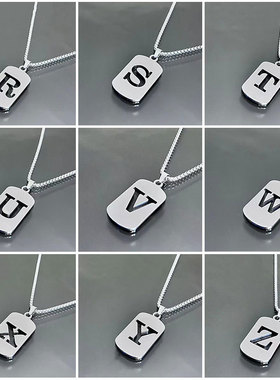Letter titanium steel necklace couple accessories跨境项链潮