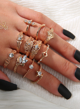 Cross-border Hip Hop Rose Flower Cartoon Ring for Ladies戒指