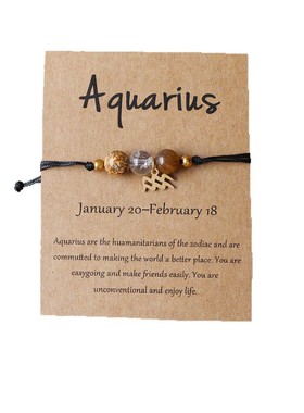 Zodiac hand-woven women's crystal bracelet jewelry跨境手链女