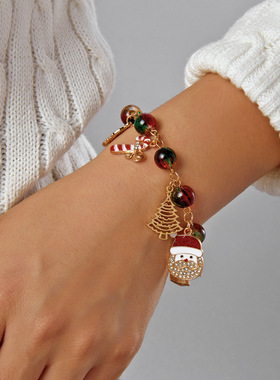 Santa Claus snowflake pendant bracelet for women圣诞节装饰品