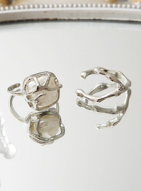 Design-inspired irregular imitation pearl finger ring女戒指