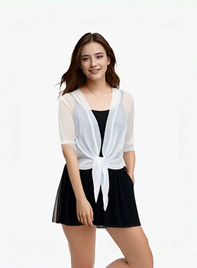 Women's plus-size lace with a blazer-style sunshade cape披肩