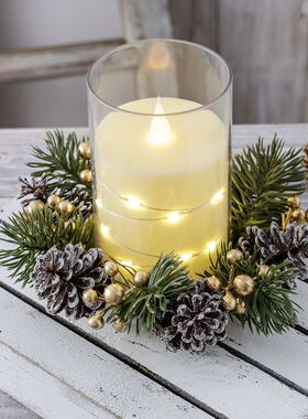 Christmas scented candle holder wreath decoration item圣诞节