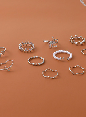 Best-selling flower-shaped minimalist imitation pearl ring女
