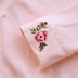 Giấc mơ đẹp mùa xuân và mùa thu mới thêu hoa hồng nữ đồ ngủ cotton dài tay lỏng lẻo dịch vụ nhà có thể đi ra ngoài - Bộ Pajama đồ bộ kiểu đẹp 2021 Bộ Pajama