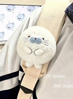 软萌海豹团子毛绒书包肩